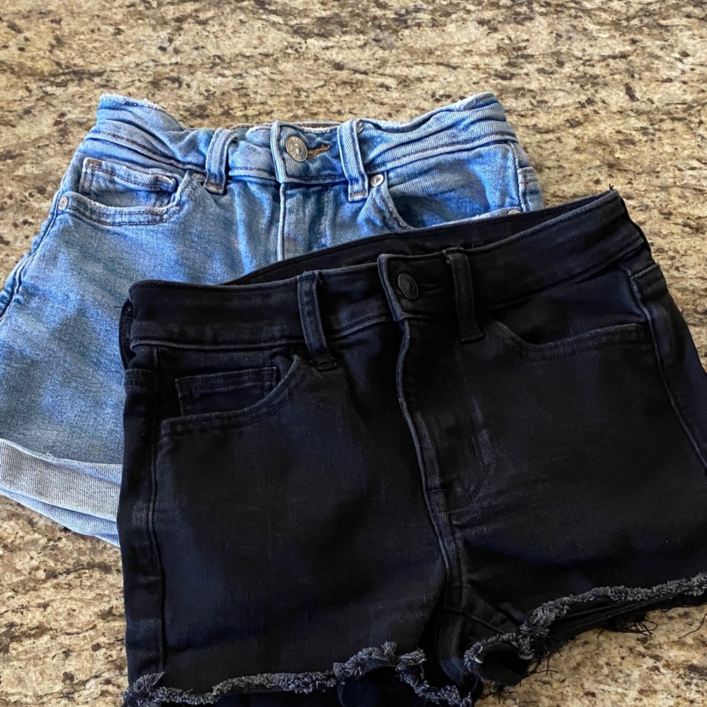 American Eagle Outfitters Blue and Black Jean Shorts Bundle